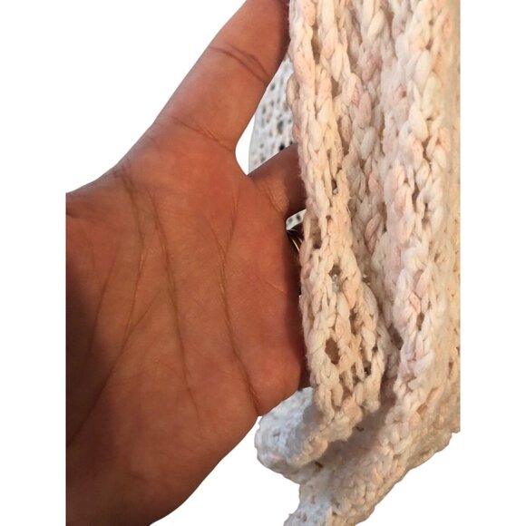 J Jill Women's Blush Pink White Layering 3/4 Sleeve Beach Wear Sweater Sz M - Picture 6 of 16